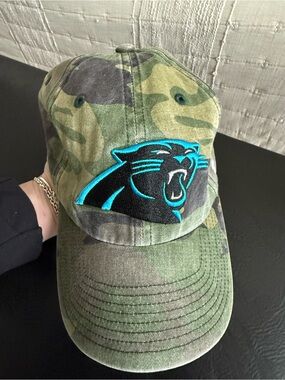 Women’s 47 Carolina Panthers Camo Baseball Cap - Teal & Black Logo
